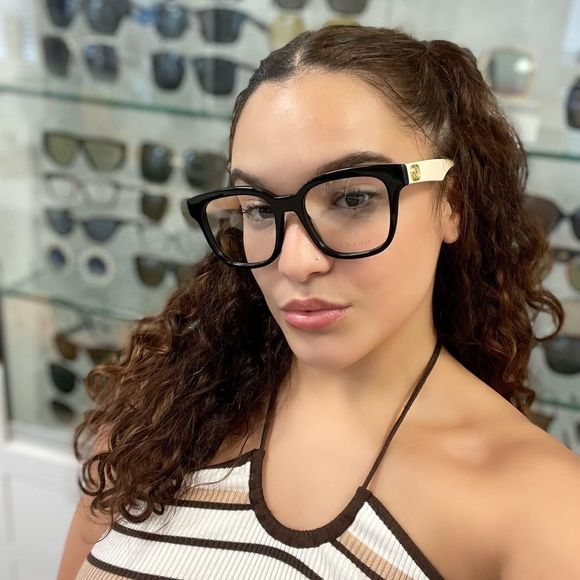 BRAND NEW GUCCI GG0958O 005 Black/White/Transparent Women Sunglasses